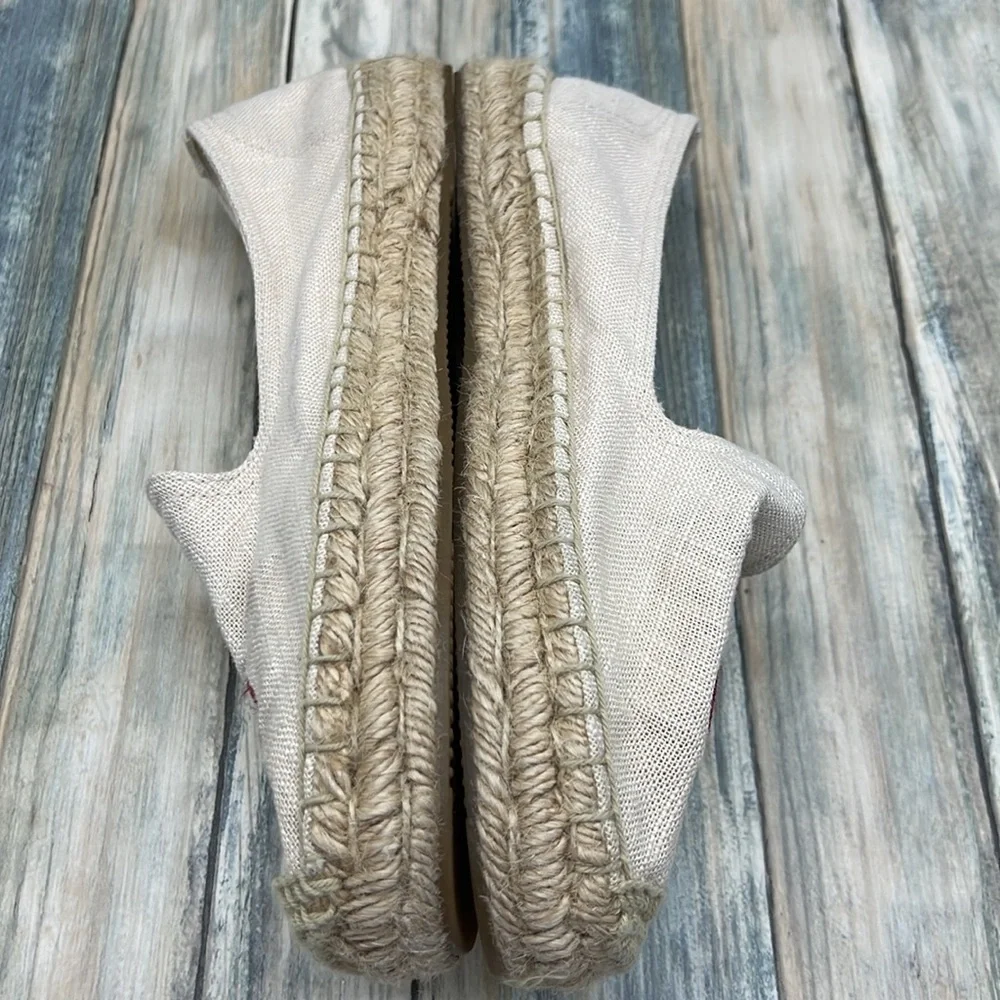 Soludos Cream Espadrilles with Red Cherry Embroidery